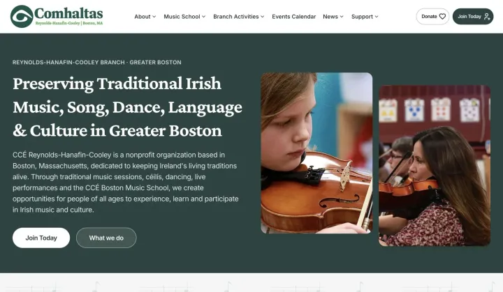 Comhaltas Boston website