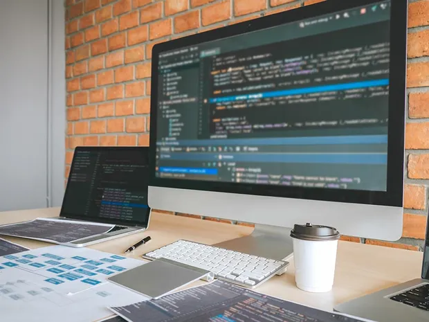 Clean, simple web design on a laptop